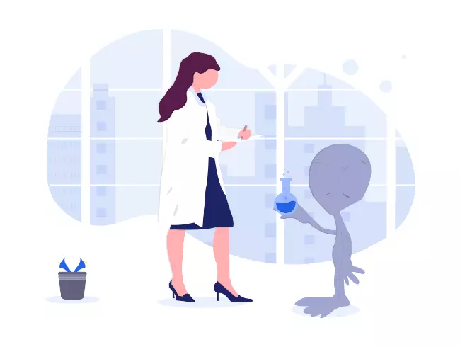 An alien in laboratory